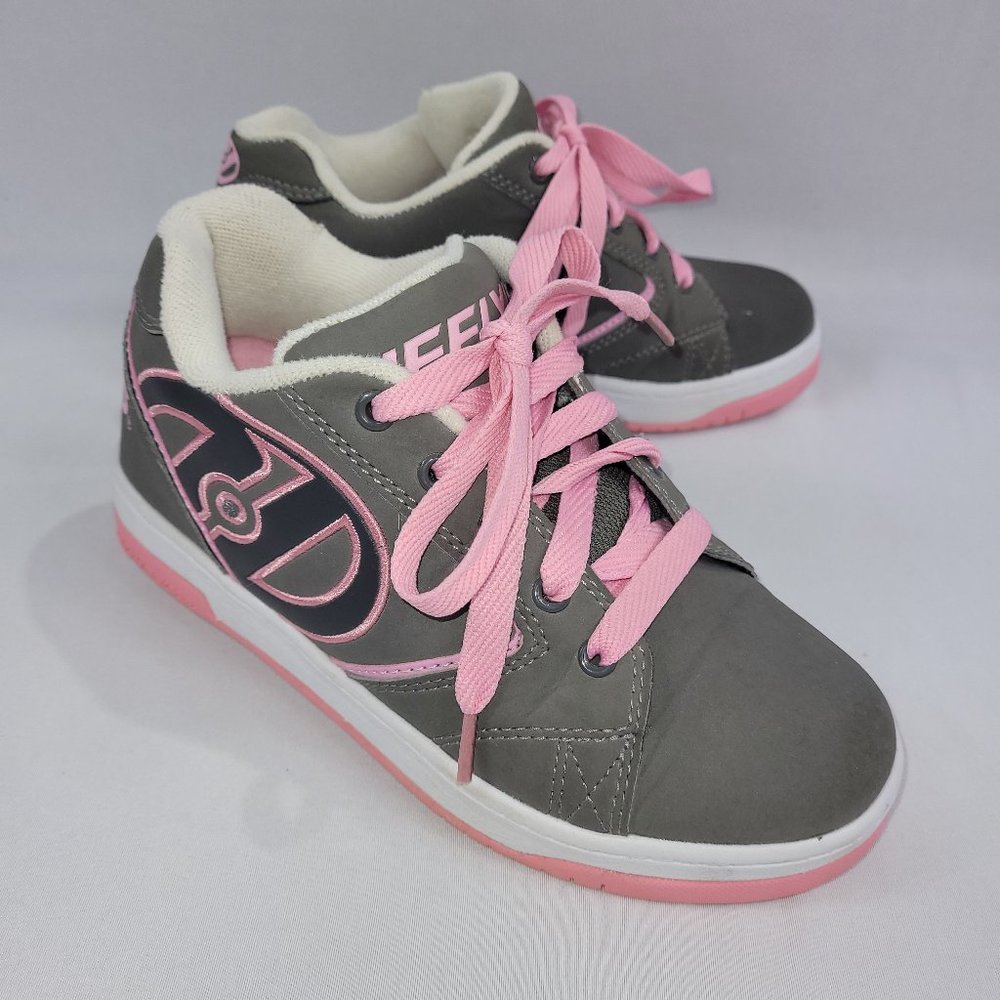 Heely's Grey Pink Running Shoes Girls 4